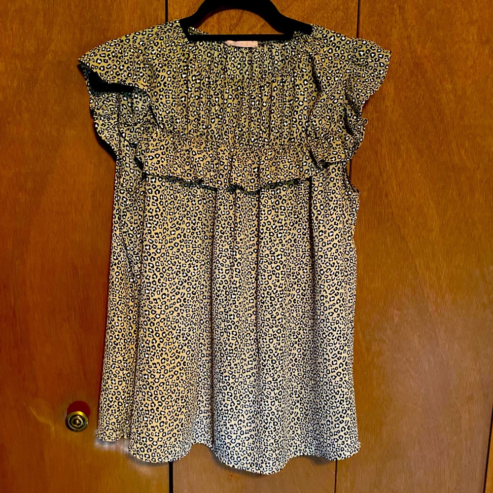 Ces Femme Ruffle Leopard print blouse